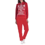 VAILANG Felpe con Cappuccio da Donna Manica Lunga Invernale con Cappuccio Set di Felpe con Albero di Natale Renna Stampa Pantaloni Lunghi Tute Sportive Tuta S-2XL 24 Medio