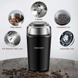 VCKHRRY Macinacaffè Elettrico 400W Macina Spezie Fodera Lavabile Staccabile In Acciaio Inossidabile 100G Capacità 4 Lame Facile Da Pulire Fagioli Spezie Grani