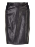 VERO MODA Vmbuttersia HW Coated Skirt Noos Gonna, Nero (Black Black), 44 (Taglia Produttore: Medium) Donna