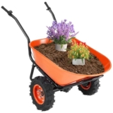 VEVOR Carriola Elettrica Carrello da Giardino Motorizzato 2 Ruote 500 W Ruota Larghezza 40 cm Carico 260 kg, Carrello Multiuso a Caricamento Facile per Fattoria, Prato, Giardinaggio, Magazzino