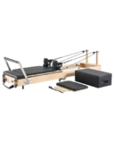VEVOR Riformatore Pilates Pieghevole 2380 x 680 x 570 mm Macchina per Allenamento Pilates in Legno per Uso in Palestra Domestica, con Doppia Resistenza, Molle e Corda, Set Riformatore con Seduta