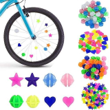 VICZON 144 decorazioni colorate per raggi della bicicletta, accessori per bicicletta per bambini, clip per raggi, accessori luminosi, perline riflettenti, per ragazze e ragazzi