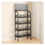 VNNHGB Espositore per Snack in Metallo per supermercati | Scaffale per Alimenti Portatile | Adatto per Negozi, minimarket | Espositore per Bevande a 3/4 Strati