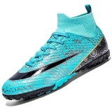 VTASQ Scarpe da Calcio Uomo All’aperto Sportivo Erba Tacchetti Teenager Adulto Training Alte Scarpe da Calcetto Spike Professionale Scarpe da Allenamento Unisex Turchese 43 EU