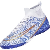 VTASQ Scarpe da Calcio Uomo High Top Professionale All’aperto Scarpe da Allenamento Teenager Training Scarpe da Calcetto Scarpe Sportivo Bianco 46EU