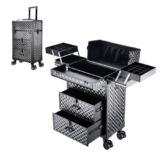 Valigia Porta Trucchi Beauty Makeup Train Case Trolley da viaggio Borsa per cosmetici Organizer con rotelle Vanity Box, Trolley per il trucco con rotelle Travel Train Case, Trolley per il trucco con