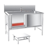 Vasca da Bagno per Cani Vasca da bagno per toelettatura cani Vasca da bagno per cani in acciaio inossidabile,Vasca professionale per toelettatura cani,Vasca da bagno per cani in acciaio inos