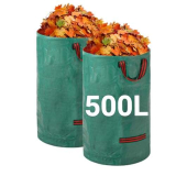 Velway Sacchi per Rifiuti da Giardino Resistenti – 500L x 2Pacchi Sacchi da Giardino Riutilizzabili con Maniglie – Tessuto Industriale per Foglie Rifiuti Detriti