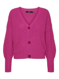 Vero Moda Vmlea Ls V-neck Cuff Cardigan Noos, Maglione Donna, Rosa Yarrow, XS
