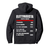 Vintage Elettricista Tariffa Oraria Umorismo Elettricista Felpa con Cappuccio