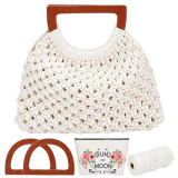 WEBEEDY Macrame Bag Kit Fai da Te per Adulti, Principianti, macramè, Borsa per Donne/Ragazze, Borsa macramè, con Manico in Legno, Set di Forniture per bricolage, Idea Regalo Boho (Naturale)