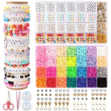 WECUTE Perline per Braccialetti, 25228 Pezzi 48 colori 3mm Set Perline per DIY braccialetti, collane, cavigliere, Bambini Adulti, kit braccialetti fai da te Bambini (6700 Pezzi 28 colori 6mm)