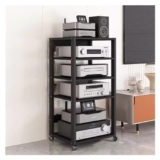 WUHUQN Supporto multimediale a 5/6/7 ripiani audio/video, torre multimediale stereo AV/console giradischi/supporto TV ad angolo Compontent con ripiani regolabili per casa, ufficio, intrattenimento