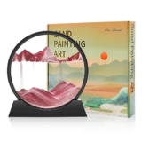 Wai Danie Pittura di Sabbia Che Scorre Quadro Sabbia Movimento sabbia dinamica 3d Hourglass Deep sea Sandscape Display Decorazioni per la Casa e l’ufficio Giocattoli da Scrivania (caramello, 12”)