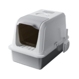 Windmilne Lettiera per Gatti, in Acciaio Inox, Grande, Chiusa, con Lati Alti e Coperchio Rimovibile, inodore.