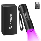 Winzwon Torcia UV 9 Leds Lampada Ultravioletti 395 NM torcia blacklight Animali Urina Cane, Gatto Smacchiatore Rivelatore UV, 3 batterie AAA Incluse