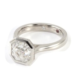 Wycian Promise Anello da uomo in oro bianco da donna, 9 carati, con moissanite geometrica, misura 45 (14,3), elegante per mamma e fidanzamento incisione, 62 (19.7), Oro bianco 9 carati, Moissanite