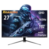 XGaming Monitor Gaming 27 Pollici,165Hz,2k QHD 2560×1440, 99% sRGB,HDR10, 1MS,PC Monitor 144Hz, VA Panel,FreeSync Compatible,Low Blue Light Eye Care,HDMI(2.0),DP(1.4,) VESA