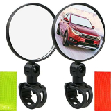 XIANGLONGY 2 Pezzi Specchietto Retrovisore Bici, Specchietti per Bicicletta, Specchietto per Bici, Monopattino Elettrico Ruotabile di 360 °Con Adesivi Riflettenti per Sicurezza di Guida Protezione.