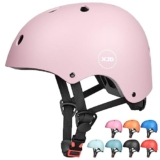 XJD Casco da bici per bambini dai 2 ai 13 anni, regolabile, per bicicletta, BMX, scooter, pattinaggio, per bambini, ragazzi/ragazze (rosa viola, S)