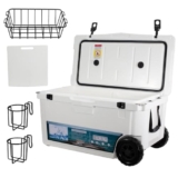 XODITO Raffreddatore portatile isolato da 70 litri, con ruote e manici resistenti, a prova di perdite, ideale per spiaggia, pesca, campeggio, tailgating, sport