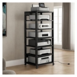 XRSMOU Mensola Angolare di Archiviazione Multimediale, Scaffali Multifunzionali per Apparecchiature Elettroniche, per Dispositivi di Gioco, Ricevitore, Altoparlante (Black)