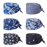 XiYee 6 Pezzi Cappelli da Lavoro Unisex, Cappello Copricapo Stampati Regolabile Berretto Turbante Cappello Bellezza, Turbante Cappello Uomini e Donne