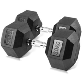 YHRJ Manubri Manubri Fissi in Ferro Fitness,Manubri per Esercizi da Ufficio,Attrezzi Fitness da Casa per Uomini E Donne,Sollevamento Pesi Esagonale (Color : Black, Size : 30kg*2)