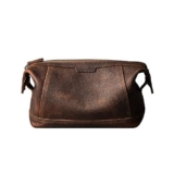 YIORYO Borsa da Toilette da Viaggio for Uomo Kit Dopp Appeso Organizer da Toilette in Pelle Borsa da Barba in Pelle Resistente all’Acqua (Grey : Brown, Size : 26 * 13 * 15cm)