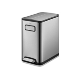 YKMYXZ， Pattumiera da 20 litri for uso domestico, soggiorno, con coperchio, in acciaio inox, spessa, con piede, for cucina, grande, con puleggia, doppio coperchio apribile, pattumiera for cucina e bag