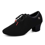 YKXLM Scarpe da Ballo Donna Latino Americano Chiuse con Lacci Pratica di Ballo Scarpe da Ballo,5CM,Nero,38 EU