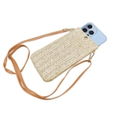 YOURKAY Portacellulare da Collo Donna, Verticale a Treccia Porta Cellulare da Collo, Moda Borsa Porta Cellulare, Mini Borsa Tracolla per Cellulare e Portafoglio Donna, Beige