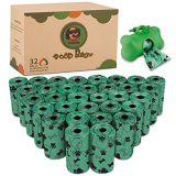 YUEHAO, Sacchetti per Cani, 640 pezzi/32 Rotoli per Escrementi, rifiuti, con Dispensers, Extra Spesso a Prova di perdite Dog Poop Bags, Borsa verde