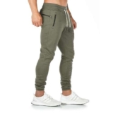 Yageshark – Pantaloni da jogging da uomo, in cotone, per fitness, slim fit, per il tempo libero, verde, L/sottile
