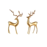 ZEELYDE Figurine, Statue/Ornamenti Feng Shui, Coppia di Statue di Cervi Statua di Cervo in Ottone Ambiente energetico Fiore all’occhiello Decorazioni per L’Ufficio Domestico e Decorazioni per Regali