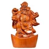 ZEELYDE Figurine,Statue Feng Shui/Ornamenti,Decorazioni Intaglio in Legno Dio della Ricchezza Decorazione Statue Dio della Fortuna Squisita Decorazione della Casa Regalo Perfetto per L’inaugurazione