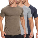 ZENGVEE 3 Pezzi Maglietta Uomo Fitness Manica Corta Sportiva Asciugatura Rapida Slim-Fit T-Shirt Bodybuilding Traspirante Palestra Running(320-Black Gray Green-M)