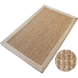 Zerbino in sisal naturale intrecciato a mano, antiscivolo, per interni, moderno, in iuta, decorazione per ingresso, 90 x 150 cm, beige, resistente, per casa e uso commerciale