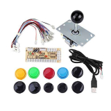 Zero Delay Arcade Game Kit Fai da Te Parti Joystick Sanwa 10 Pulsanti + Joystick + Encoder USB Kit Parti Armadio Arcade Fai da Te