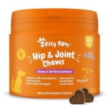 Zesty Paws Hip & Joint | articolazioni cane | glucosamina per cani | Integratori per Cani | Alimento Complementare per cani Adulti | Gusto Tacchino | 90 Pezzi