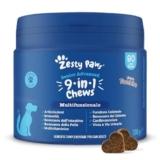 Zesty Paws Multivitaminici 9 in 1 | Integratore per cani | Vitamine per Cani con Glucosammina e Condroitina | Alimento Complementare per cani Anziani di tutte le taglie | Gusto Tacchino | 90 Pezzi