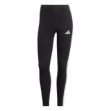 adidas Donna Essentials 3-Stripes Cotton Leggings, Black/White, XL
