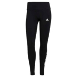 adidas Donna Essentials High-Waisted Logo Leggings, Black/White, M