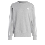 adidas Essentials French Terry 3-stripes Sweatshirt Felpa, Medium Grey Heather, L Uomo