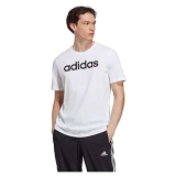 adidas Essentials Single Jersey Linear Embroidered Logo Short Sleeve T-shirt, Maglietta Uomo, White/Black, M