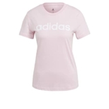 adidas Essentials Slim Logo, T-shirt Donna, Clear Pink/White, S