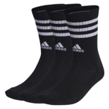 adidas Unisex – Adulto 3-Stripes Cushioned Crew Socks 3 Pairs, Black / White, 45-48