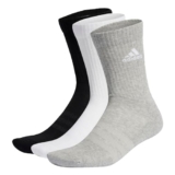 adidas Unisex – Adulto Cushioned Crew Socks 3 Pairs, Medium Grey Heather / White / Black, 40-42