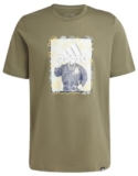 adidas Uomo Doodle Graphic Tee, Olive Strata, L