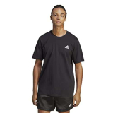 adidas Uomo Essentials Single Jersey Embroidered Small Logo Tee, Black, L